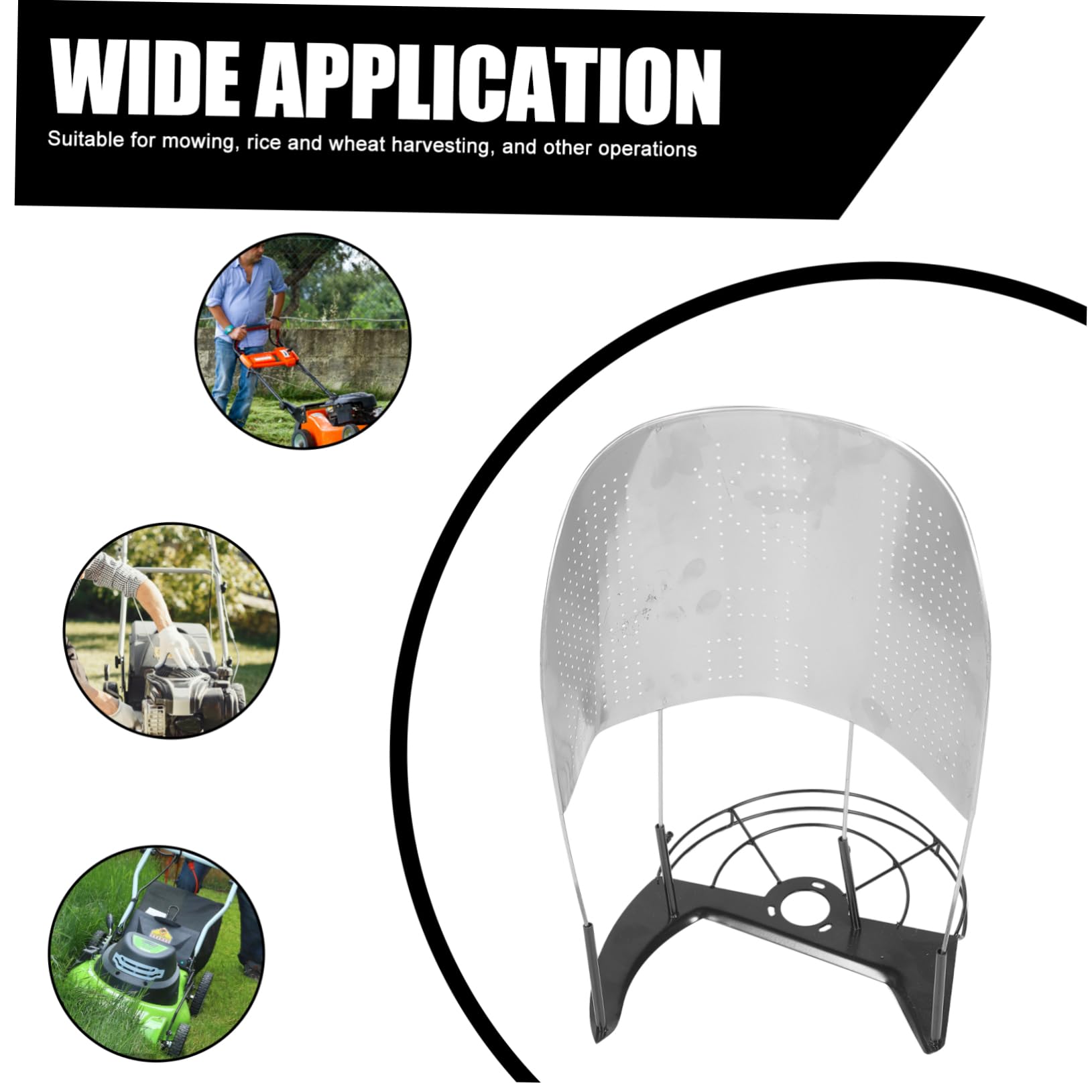 YARNOW Scudo di Raccolta per Tosaerba e Mietitrice di Riso in Acciaio Inox per Agricoltura All'aperto, Telaio di Supporto Sostitutivo per Falciatrice Utensile Giardinaggio Resistente