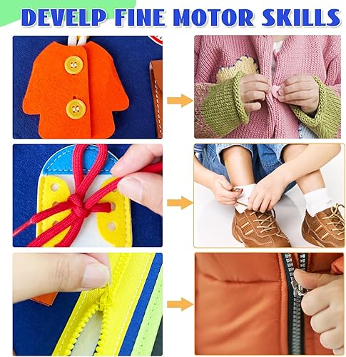 Montessori Busy Board - Busy Book for Toddler 3 4 Educational Toys for Boys Girls, Sensory Activity Board, Fine Motor Skills Learning Gift (Pupple-B)(Blue)