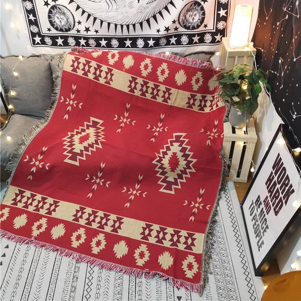 Couverture aztèque plaid mexicain réversible salon et lit