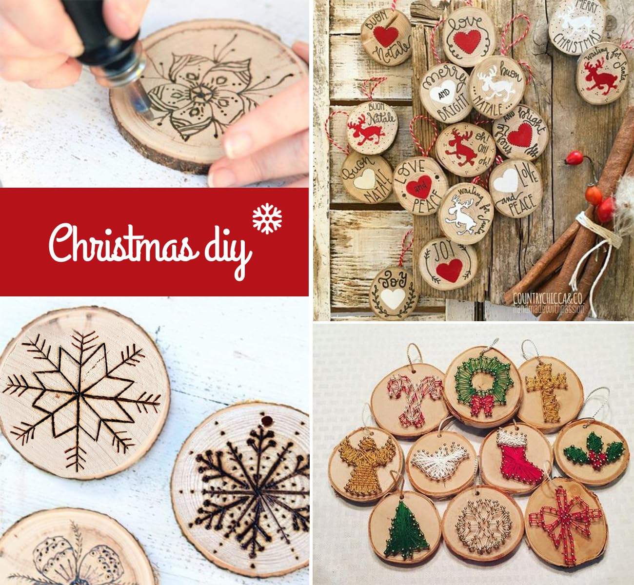 Ilauke Natural Wood Slices For Crafts - 20 Unfinished Wood Circles With Bark & Holes - Perfect For Painting, DIY Coasters & Christmas Ornaments