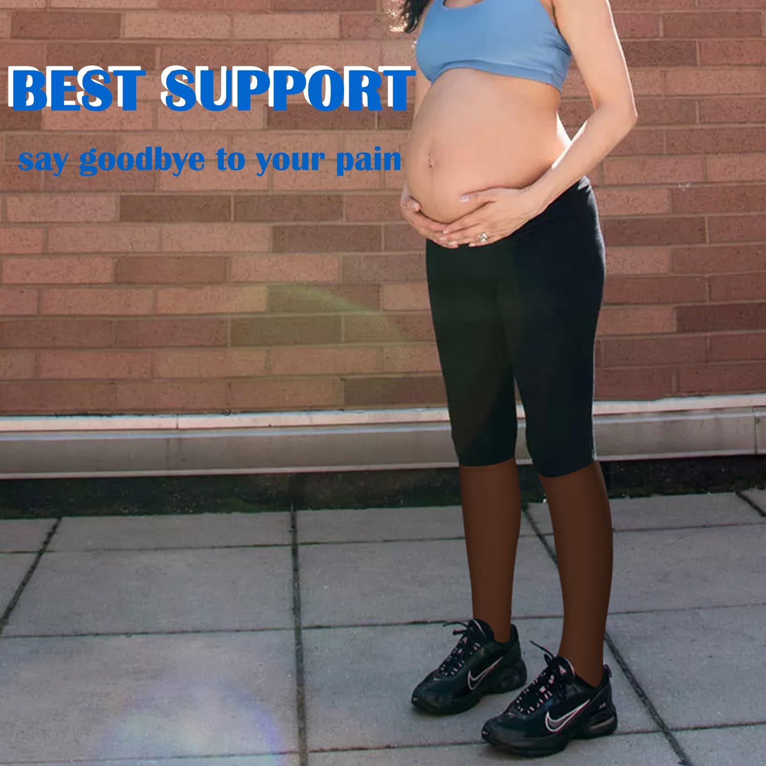 Aoliks Calcetines de compresión para mujeres y hombres, calcetines de circulación hasta la rodilla para enfermeras atléticas