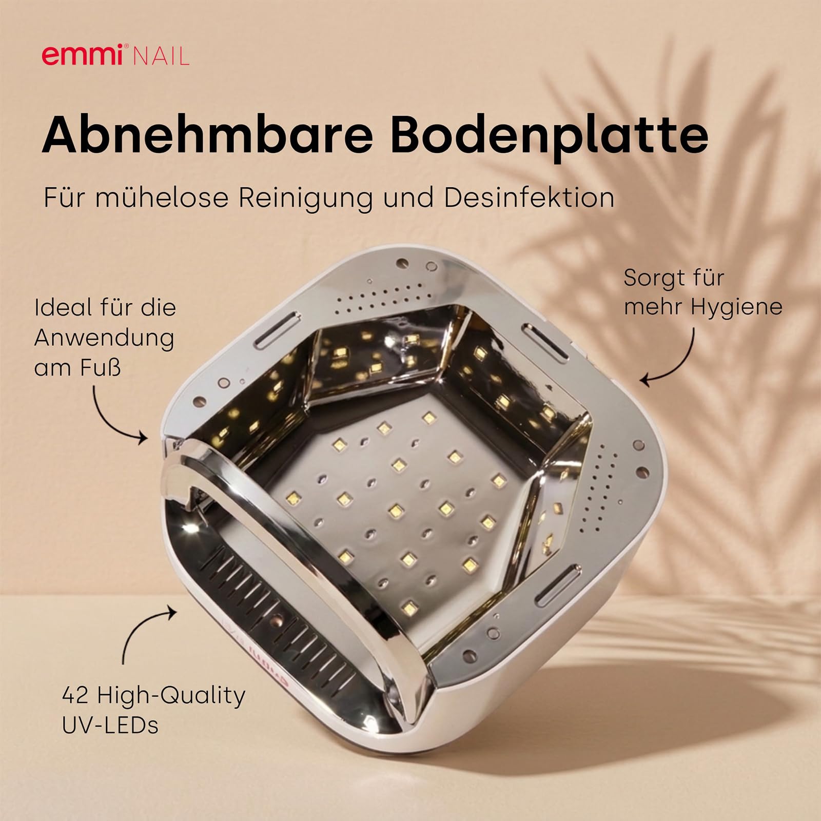 Emmi Nail Power 48 UV/LED-Lichthärtungsgerät I UV Lampe für Gelnägel mit eingebautem Akku I Nagellampe mit Startsensor, LED-Anzeige & 3 Timer-Einstellungen