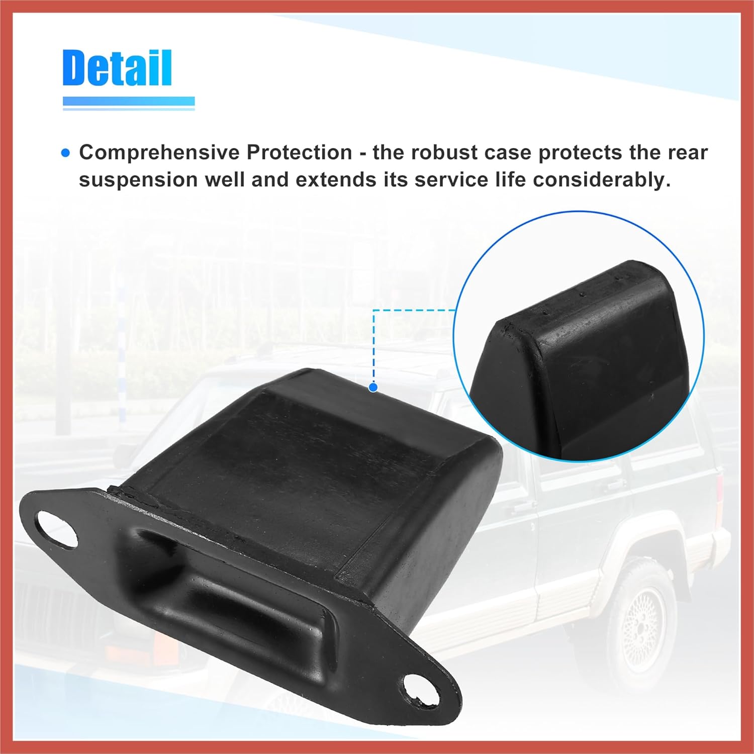 ACROPIX 2 Pcs 4'' Rear Suspension Bump Stop for Jeep XJ Cherokee 1987-2001 for Jeep M-J Comanche 1987-1992 Leaf Spring Jounce Bumper Replace 52002393 Car Parts