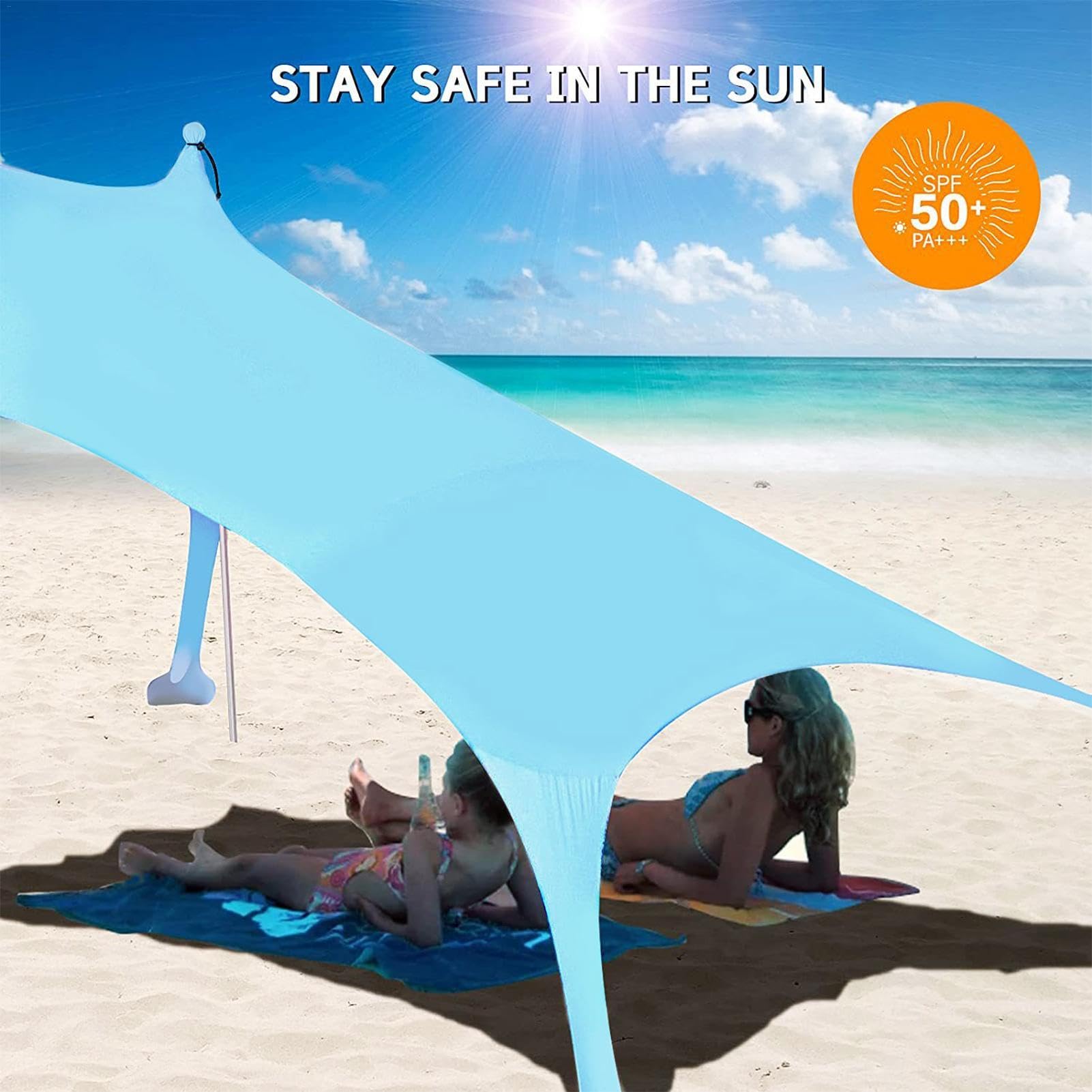 Tienda de campaña de Playa, toldo portátil para Exteriores, protección UV | refugio de playa ligero para la familia, tienda de campaña de fácil instalación, campamento en la playa, sombrilla para patio