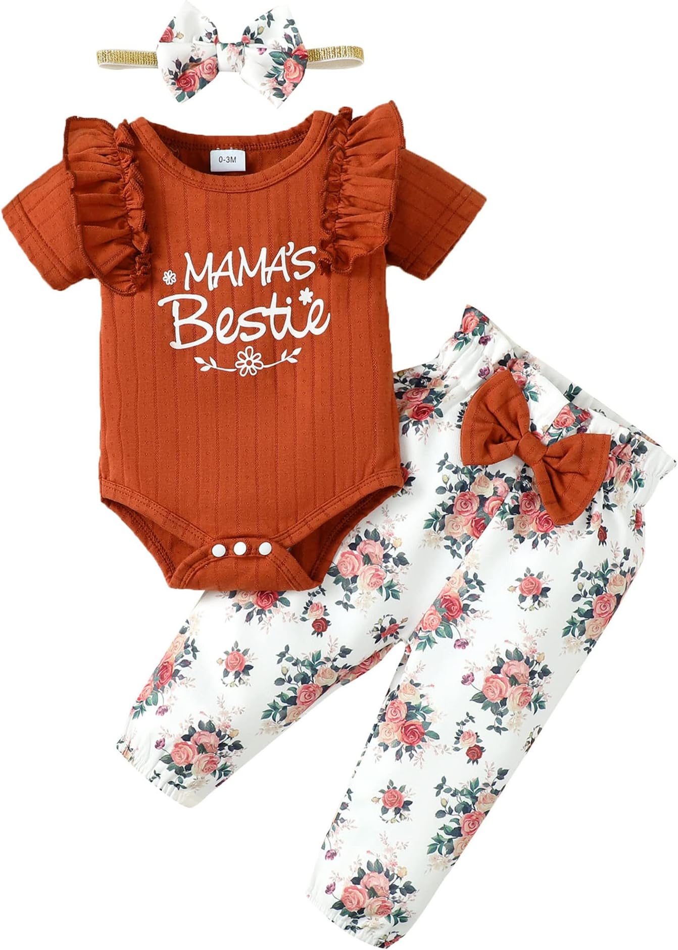 Baby Girl Outfit Newborn Clothes Infant Ruffle Sleeve Romper Top Floral Pants Set Baby Girl Summer Clothes