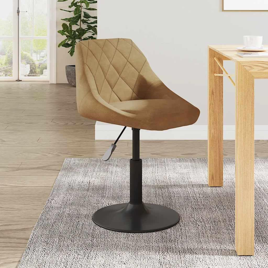 Tabouret de bar en velours marron réglable Mangloder pour cuisine