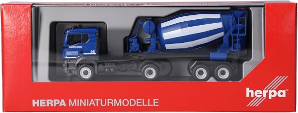 Herpa modello camion MAN TGS TN autoarticolato betoniera "Martin Baur", miniatura in scala 1:87, pezzo da collezione, Made in Germany, plastica - 5