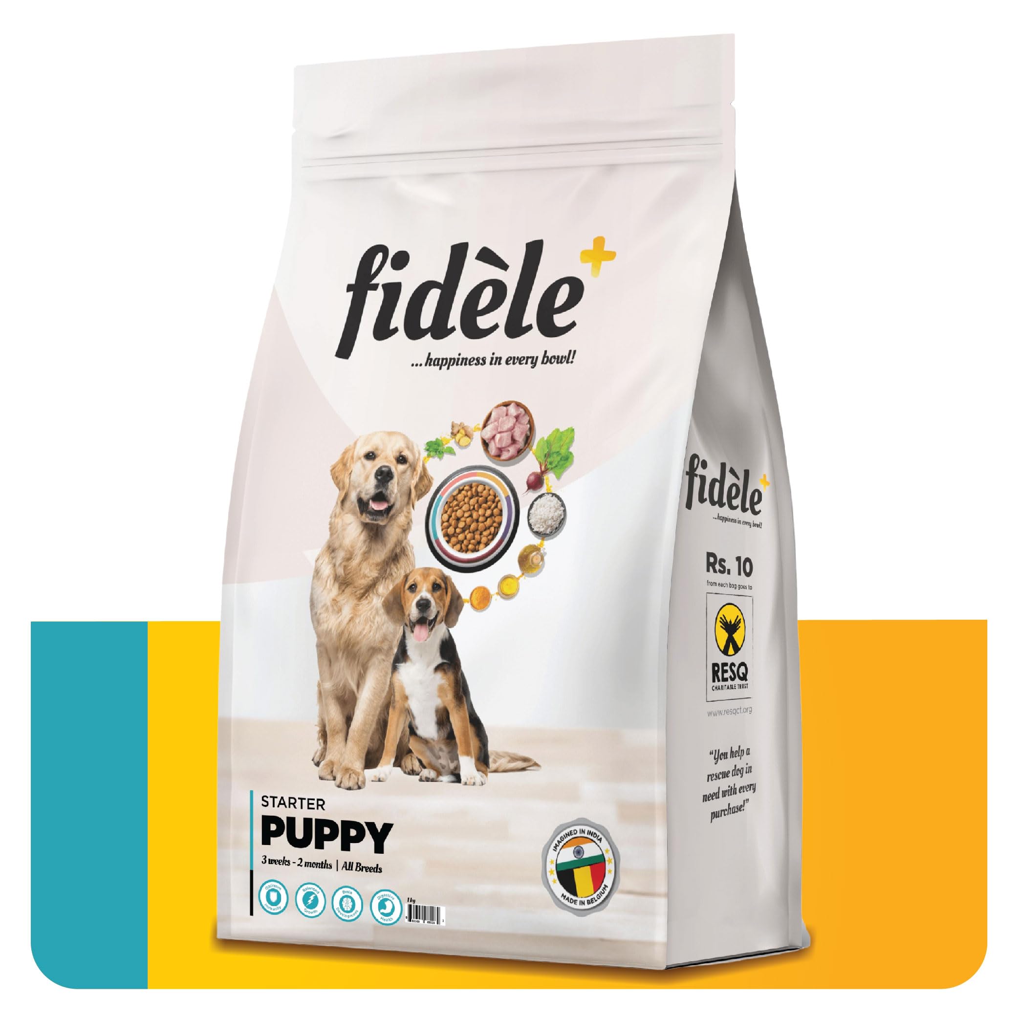 Fidele+ Dry Dog Food A Complete Balanced Diet 1 Kg Bag Suitable for All Weaning Puppies & Nurturing Mothers No Artificial Flavours Colours or Preservatives (B099S6881W) Amazon Price History, Amazon Price Tracker