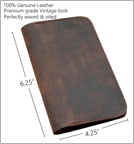 Miniatura 5 de Funda de cuero para notas de campo, cuaderno de bolsillo pequeño de 3.5 x 5.55 pulgadas para cajero Moleskine, cubierta de bolsillo para billetera,