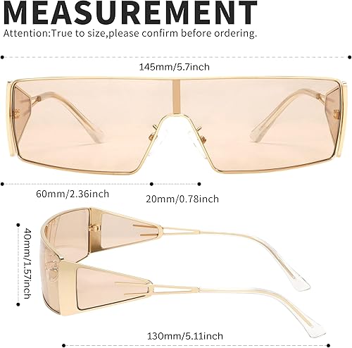Miniatura 4 de BOTEN Y2K - Lentes de sol para mujeres y hombres, retro, rectangulares, envolventes, modernas, 2000, pequeños tonos cuadrados
