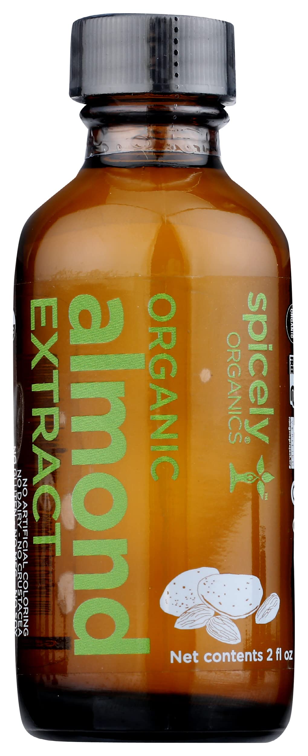 Spicely Organics, Almond Extract, USDA Organic, 2 Fl Oz (Pack of 6)