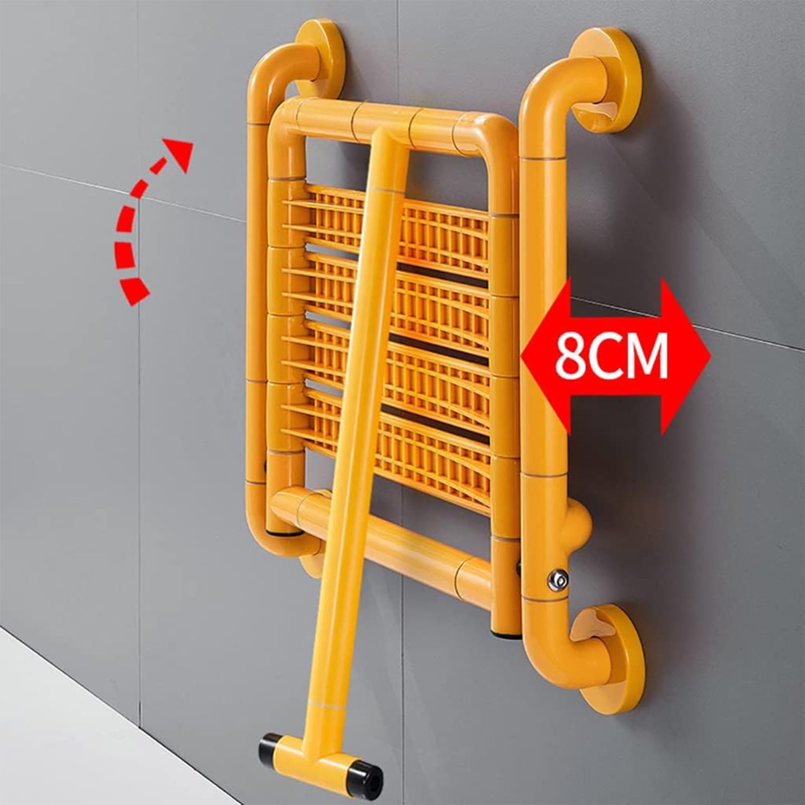 Silla Ducha Plegable,Taburete de baño,Asiento Ducha Plegable Pared Montada con Reposabrazos,Silla Abatible Ducha Montado en la Pared,Silla Antideslizante Plegable Cuarto Baño para Discapacitado
