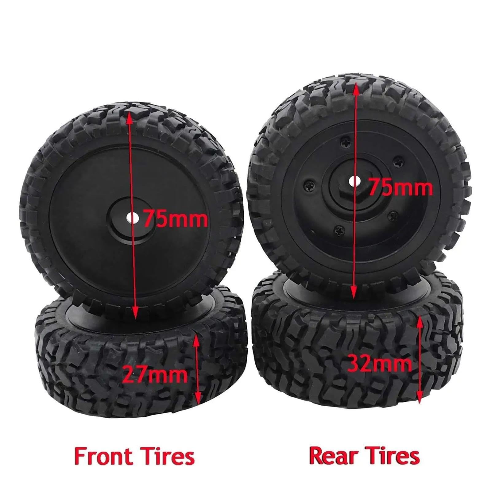 Pneumatici Ruote 1,9" Per Wltoys Per Tamiya 1/12 1/14 1/16 Rc Car