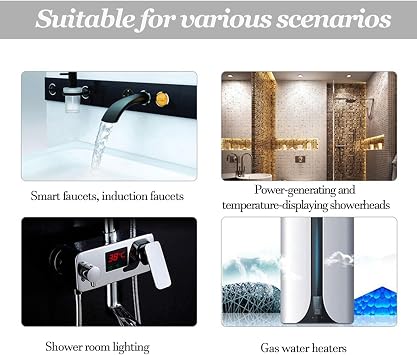 3.5W Micro Hydro Generator - 4-Inch Pipe Water Turbine Generator with Adjustable Angles Durable Sturdy Portable Hydro Power Station for Home Outdoor Camping Charging & Power Supply
