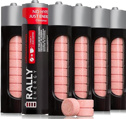 Miniatura 8 de Mentas de cafeína de Rally, 60 miligramos de cafeína, energía instantánea, mentas con cafeína de aliento fresco, 0 azúcar, sabor a canela