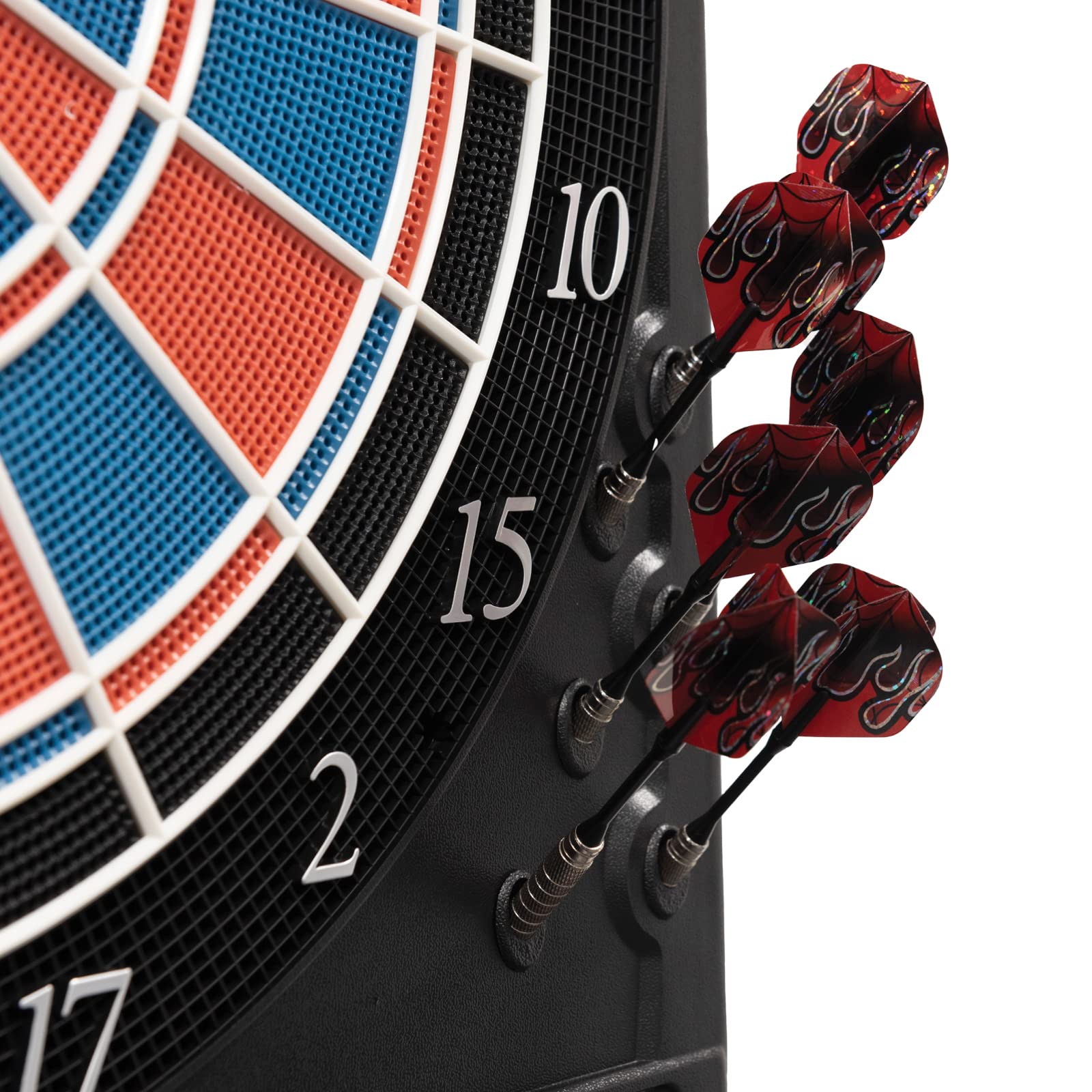Dartautomat Premium Silver, elektronische Dartscheibe mit High-End Level 41 Spiele, Profi 2-Loch Turnierausführung, LED-Anzeigen, inkl. 12 Softdarts