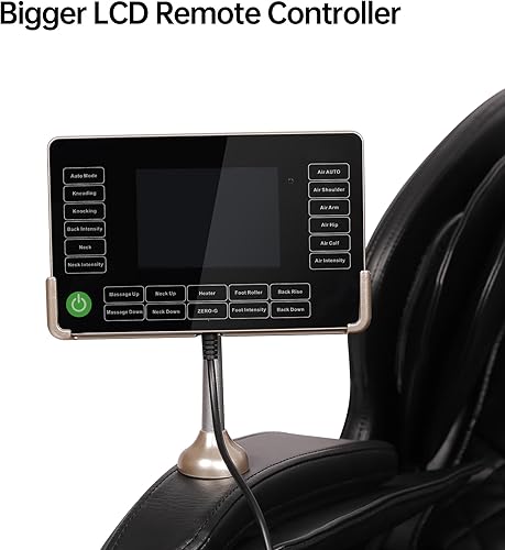 Miniatura 7 de Real Relax Sillón reclinable de doble núcleo S Track de cuerpo completo de gravedad cero con control de aplicación, color negro