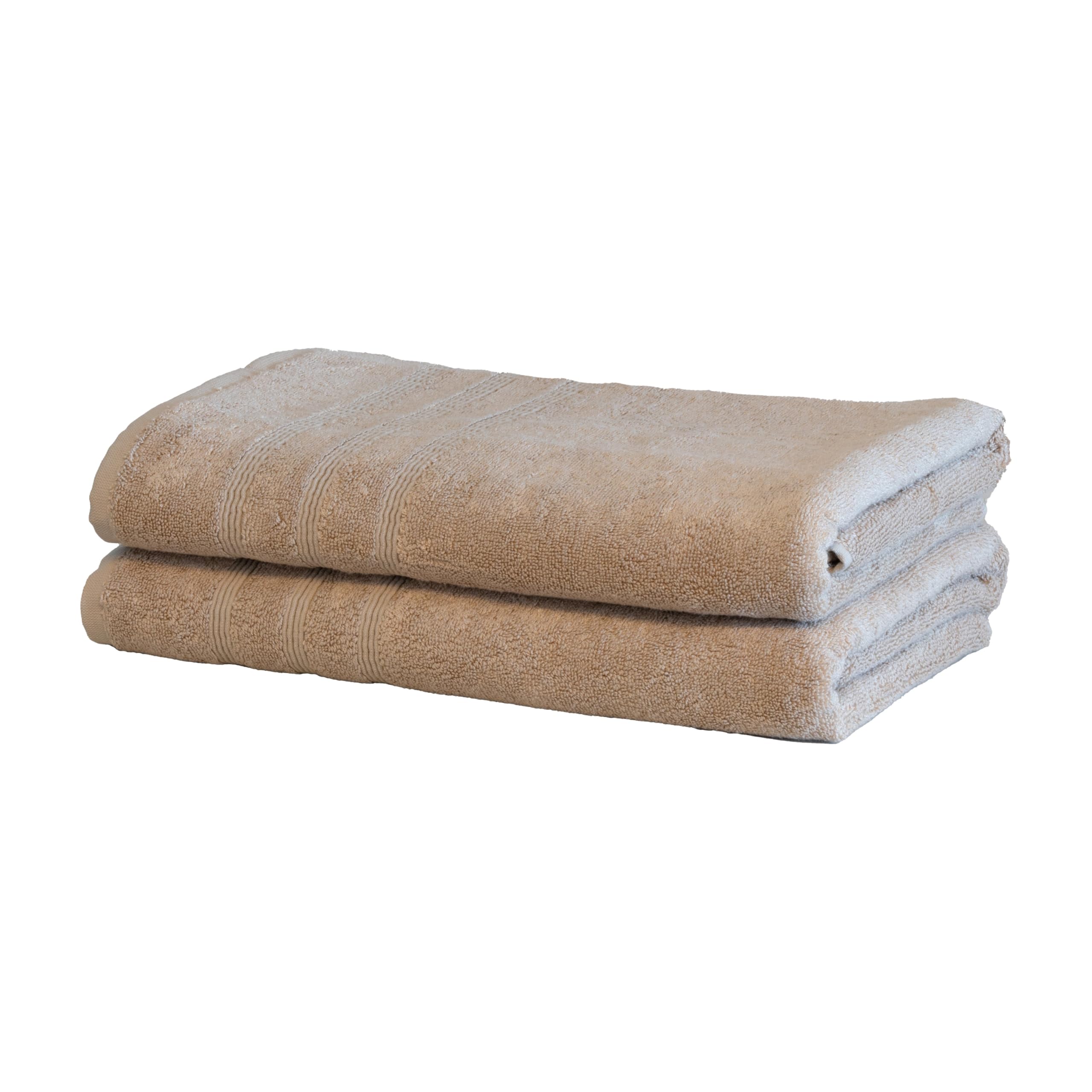 Mosobam Luxury Turkish Set of 2 Bath Towels 30X58 Light Taupe Oversize 700 GSM Bamboo Viscose Aegean Turkish