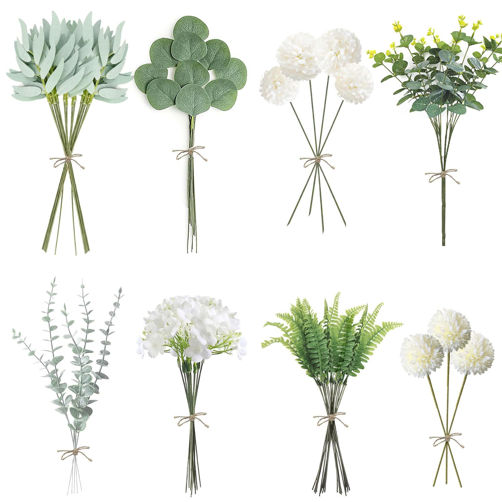 30 Stück Künstliche Eukalyptus Zweige - Realistische Deko Ohne Pflege 39cm Dunkelgrün