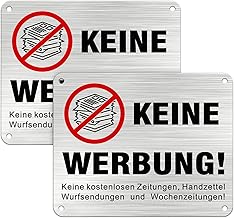 2 Pack Brushed Aluminum Stickers, No Free Newspapers and Advertising Stickers 15 x 12 cm No Advertising