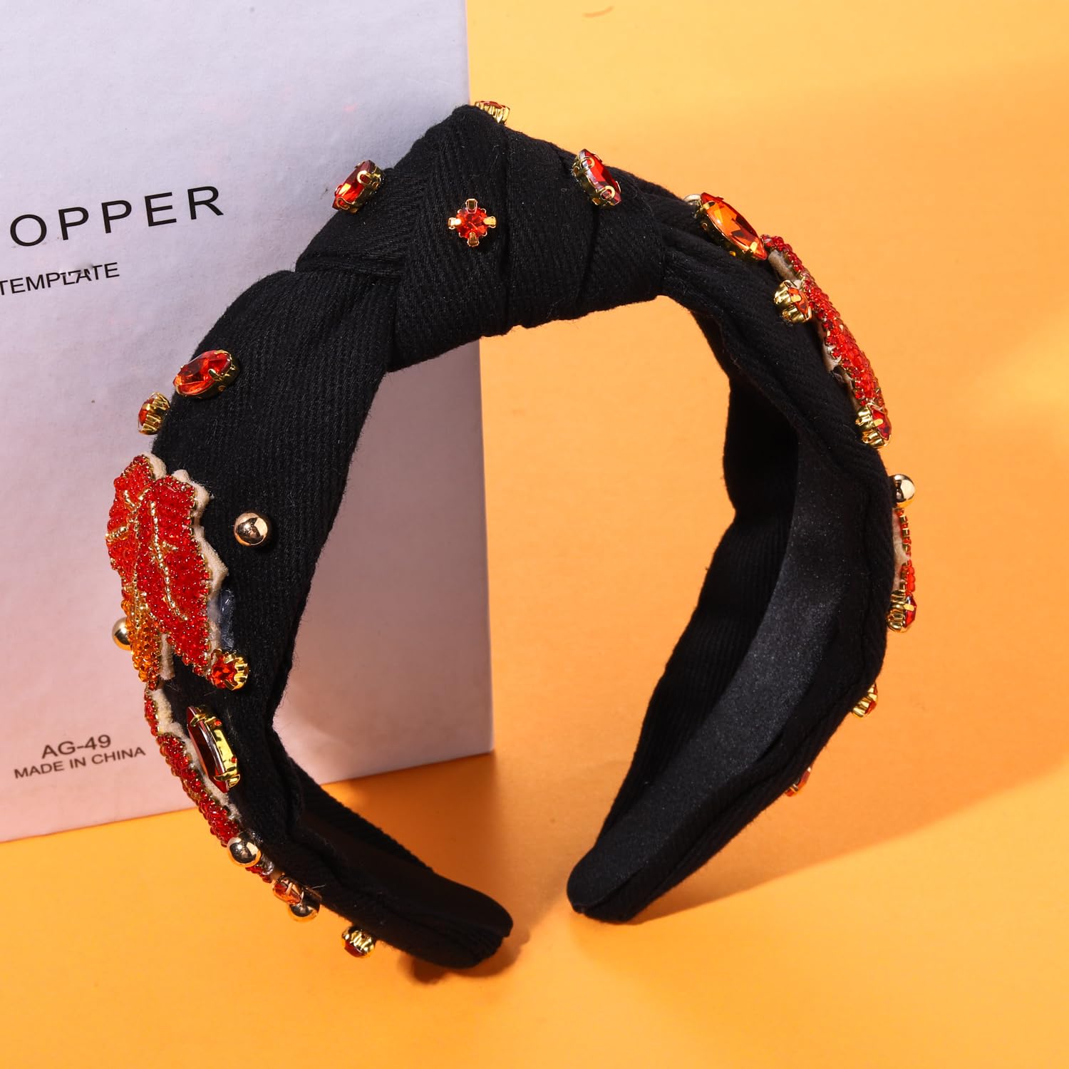 Thanksgiving Headband Beaded Turkey Maple Leaf Fall Accessories for Women Amazon.com : mokkia Thanksgiving Headband Fall Accessories  main image 4