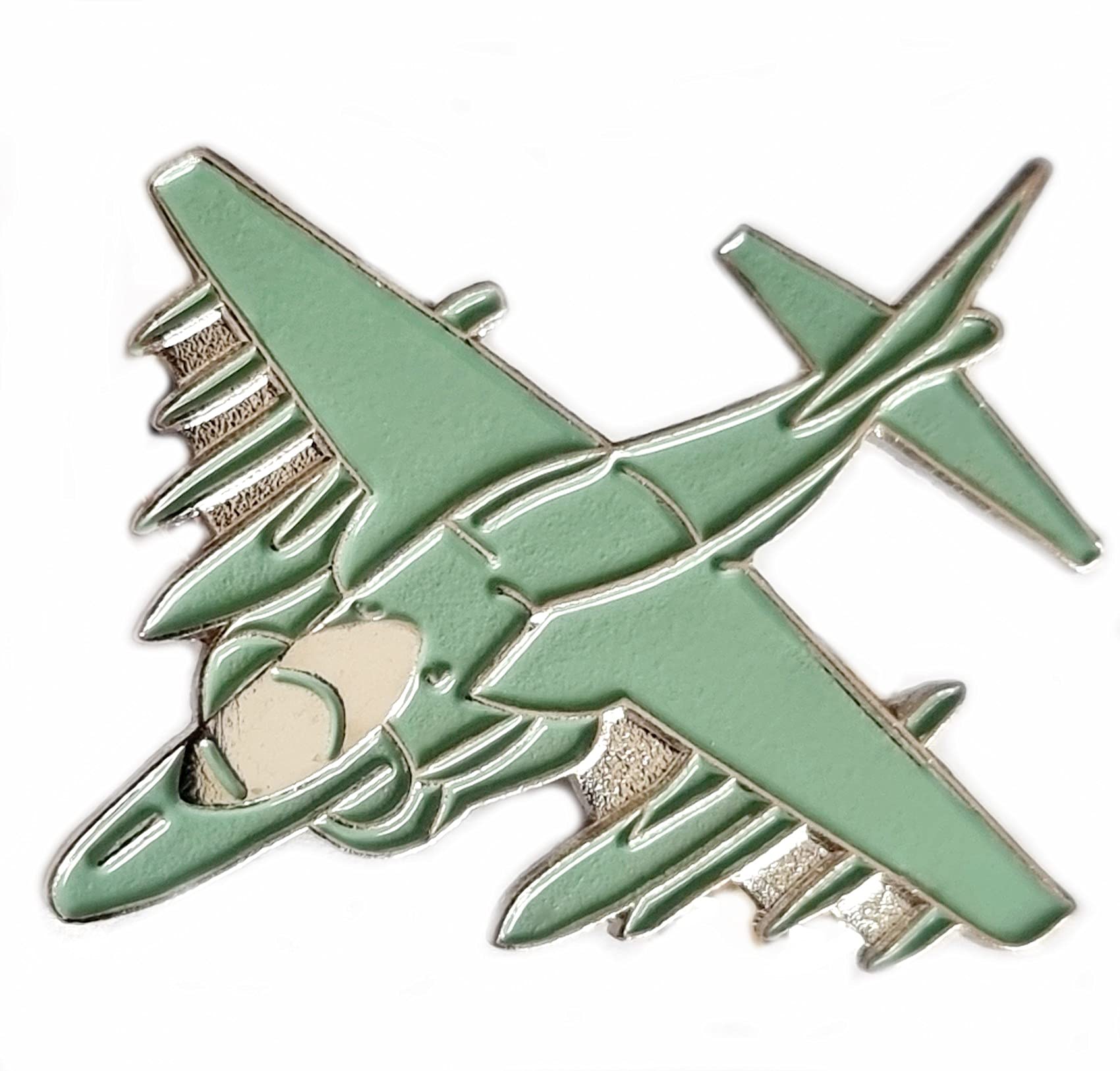 Mainly Metal White Metal Enamel Pin Badge Brooch Harrier Vtol Jump Jet Airplane Plane Aeroplane Aircraft