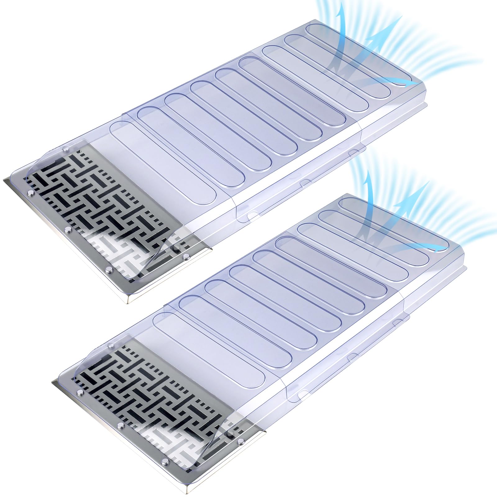 2Pack Air Vent Extender for Under Furniture,Floor Vent Deflectors for Home Floor Fixed with 5 Strong Magnets,Air Deflector for Floor Vent,Air Vent Deflector with Adjustable Size from 17" UP to 33"