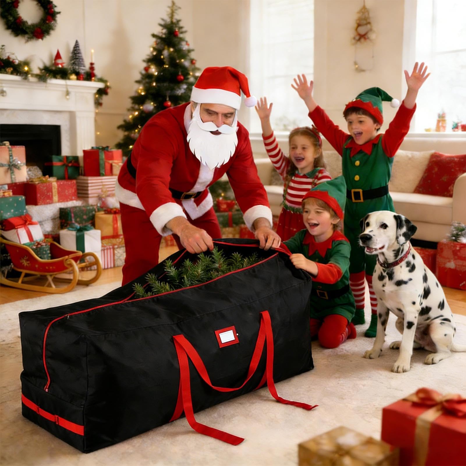 Bolsa de Almacenamiento para Árbol de Navidad Organizador Impermeable de | Bolsa Impermeable para Árbol de Navidad para Guirnaldas, Ropa, Decoración, Mudanzas, Ático y Garaje