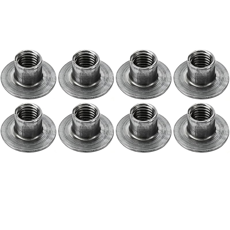 Porcas soldáveis Zepkouel 1/4"-20 para rodízios, pés niveladores e chassis – Kit com 8 unidades