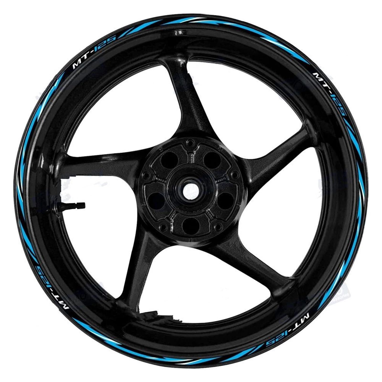 Motorcycle for Yamaha MT-125 MT125 17 Inch Front Rear Racing Wheel Stickers Rim Hub Tape Decal Motorbike(Color10)