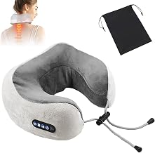 Neck Massager, Newly Upgraded Rechargeable U-Shaped Shoulder and Neck Relaxer with Drawstring Bag, 3D Deep Tissue Kneading, 3 Levels of Intensity and 3 Modes, Massage Cushion for Travel,Office,Drving