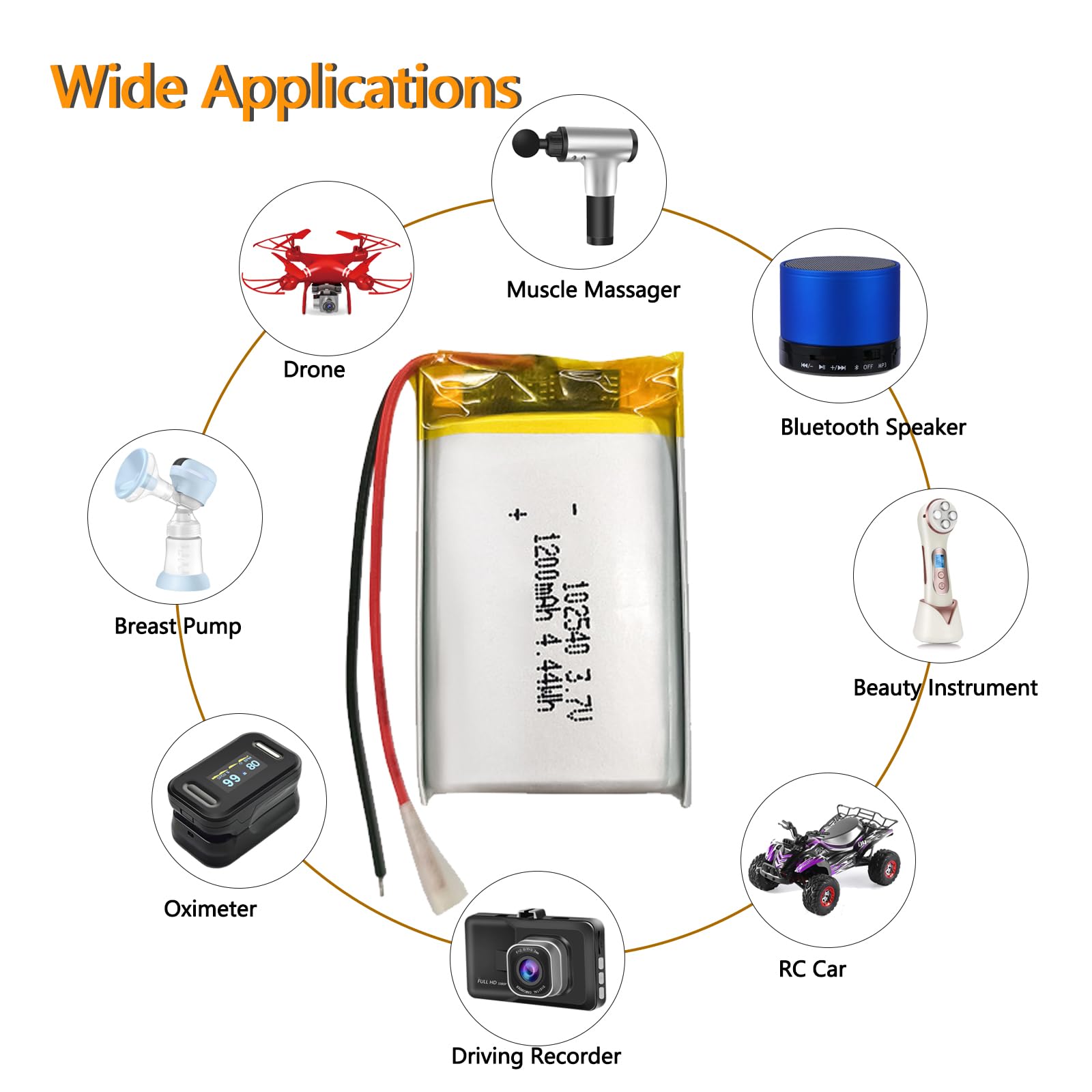 Batteria LiPo 3000mAh 105050 &ndash; Basso Drenaggio Per GPS, Cuffie, Progetti Arduino