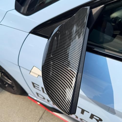 Miniatura 6 de Cubierta del espejo de la puerta exterior del coche del ABS con patrón de fibra de carbono compatible con Hyundai Elantra CN7 N Line 2021-2025