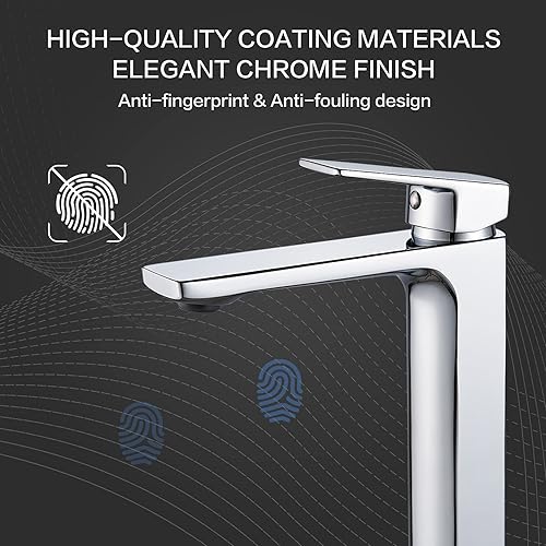 Miniatura 3 de VOTON Grifo de lavabo cromado de una sola manija, grifo de lavabo de baño, grifo de baño para caravana, grifo mezclador de lavabo, latón macizo, 1.2