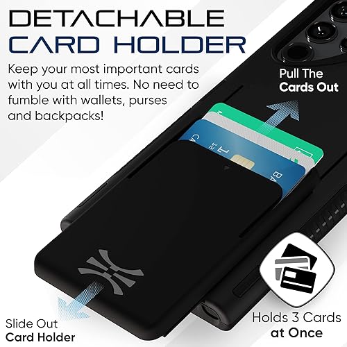 Miniatura 3 de TORU MX PRO - Funda tipo cartera ultra magnética para Galaxy S22 con soporte extraíble para tarjetas de crédito, compatible con Magsafe, funda