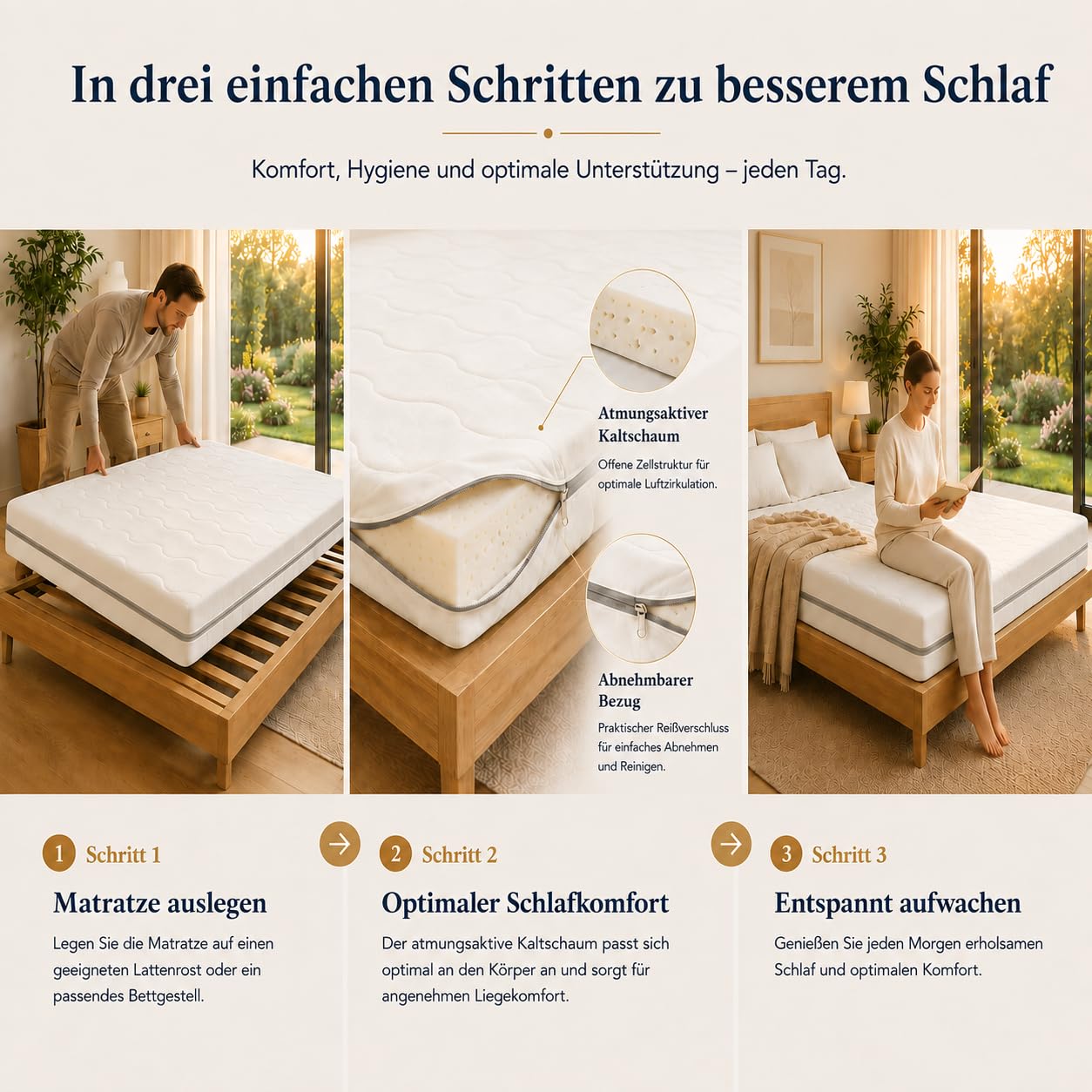 Easy Active Matelas en mousse froide pour enfant Disponible en 4 couleurs et 15 tailles différentes, housse facilement amovible et lavable
