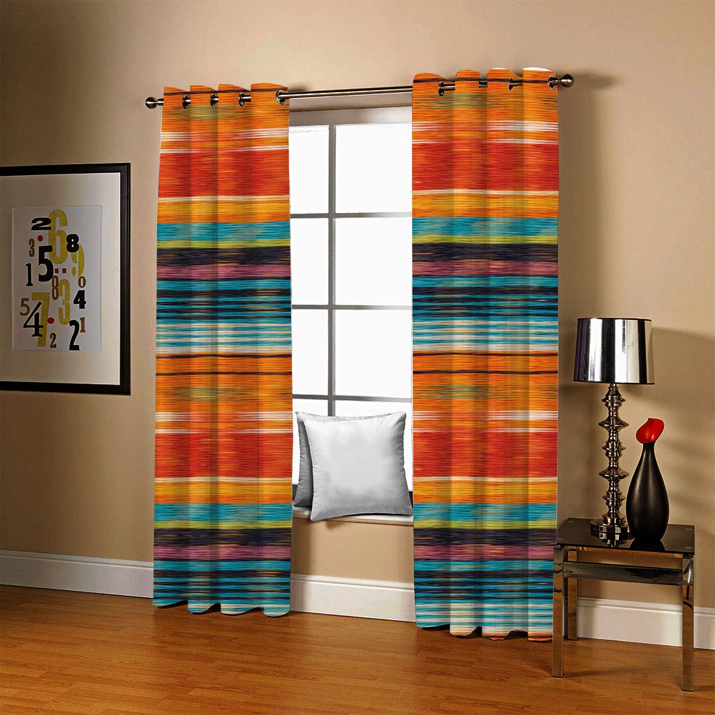 Vorhang Bunt & gestreift Blickdicht Schlaufen Verdunkelungsgardinen Gardinen Schlafzimmer 2er Set Größe:2 x B117 x H138cm