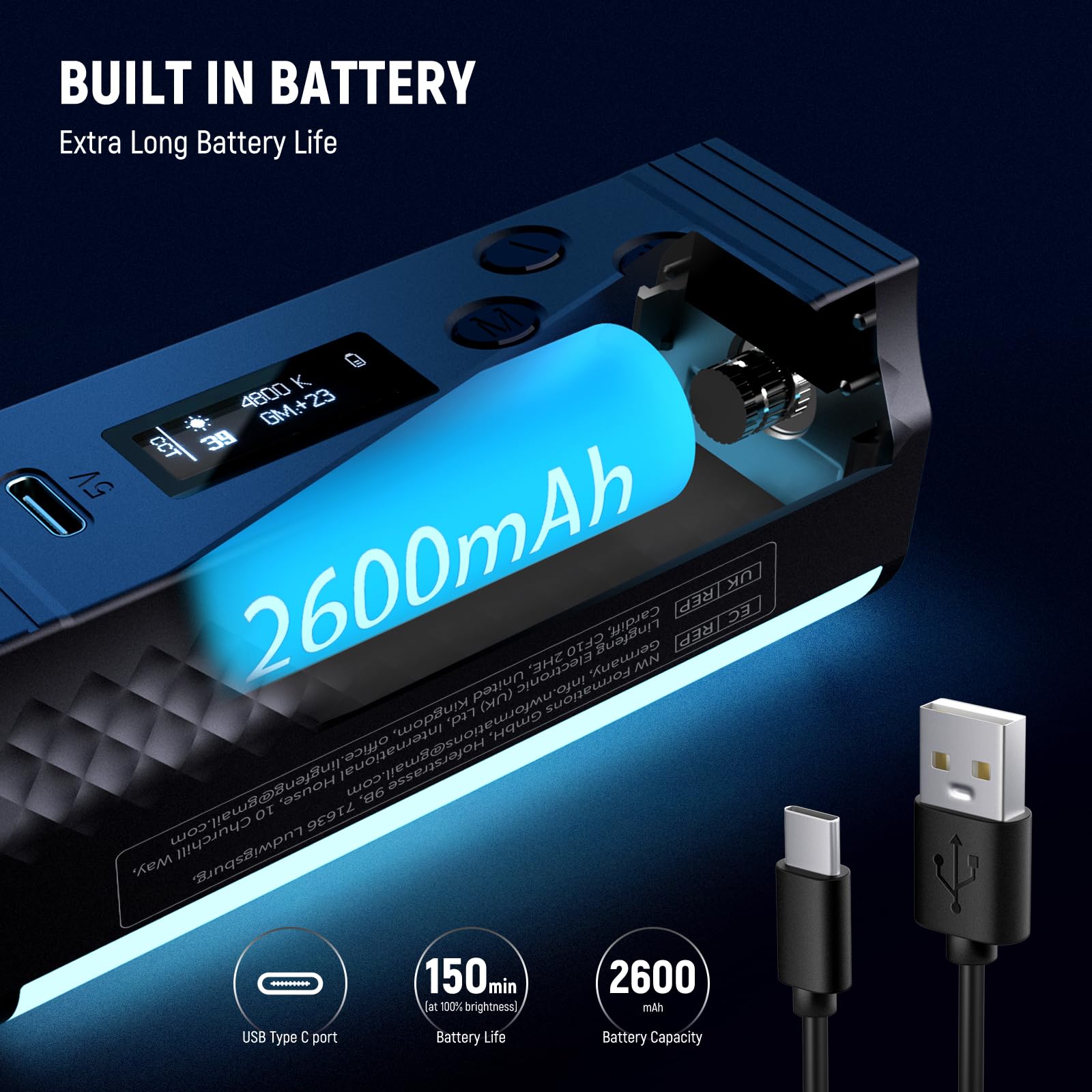 NEEWER Barra Luminosa Portatile Magnetic RGB – 2500~10000K, CRI97, App E DMX, 17 Effetti, Batteria 3200mAh
