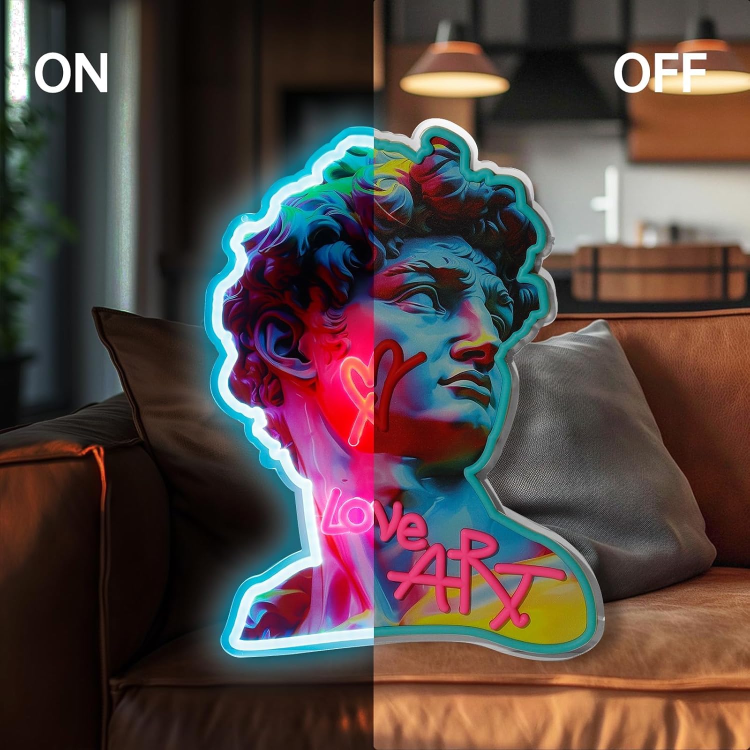 Is This Art Neon Signs, USB Powered Night Light Wall Decor LED with Dimmable Switch for Bedroom Holiday Party Home - Image 4