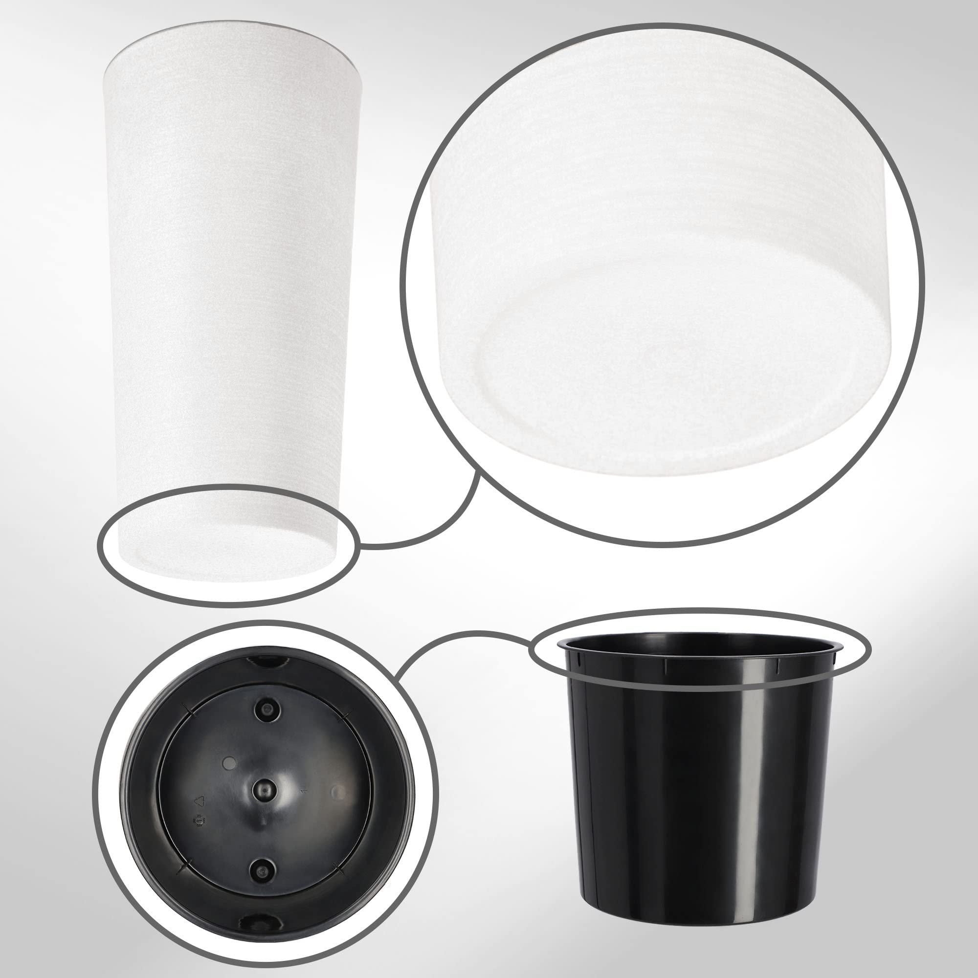KADAX Macetero Alto de Plastico para Interior y Exterior, Maceta Grande y Decorativa para Plantas de Gran Tamaño y Árboles Pequeños (Blanco, 25.5 cm)