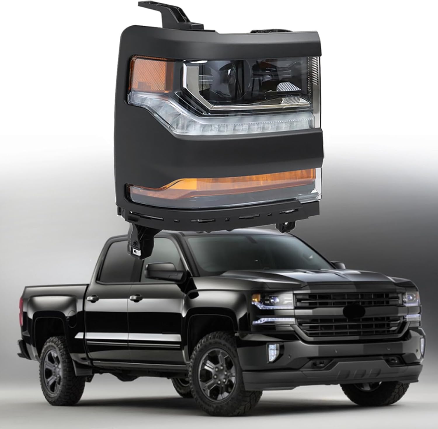 LABLT Black Housing Headlights Front Head Lamps Replacement