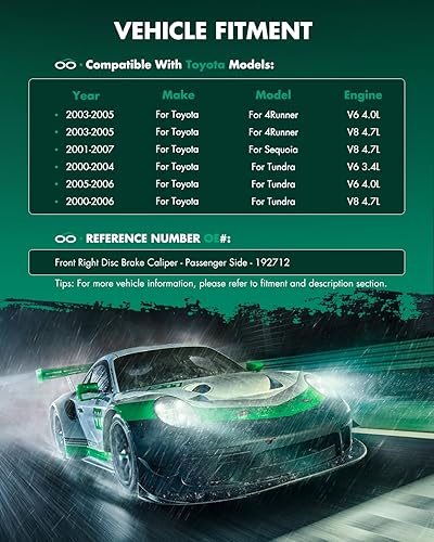 Miniatura 3 de SCITOO 192712 Pinza de freno de disco delantera derecha sin soporte para Toyota para 4Runner 2003-2005, para Toyota para Sequoia 2001-2007, para