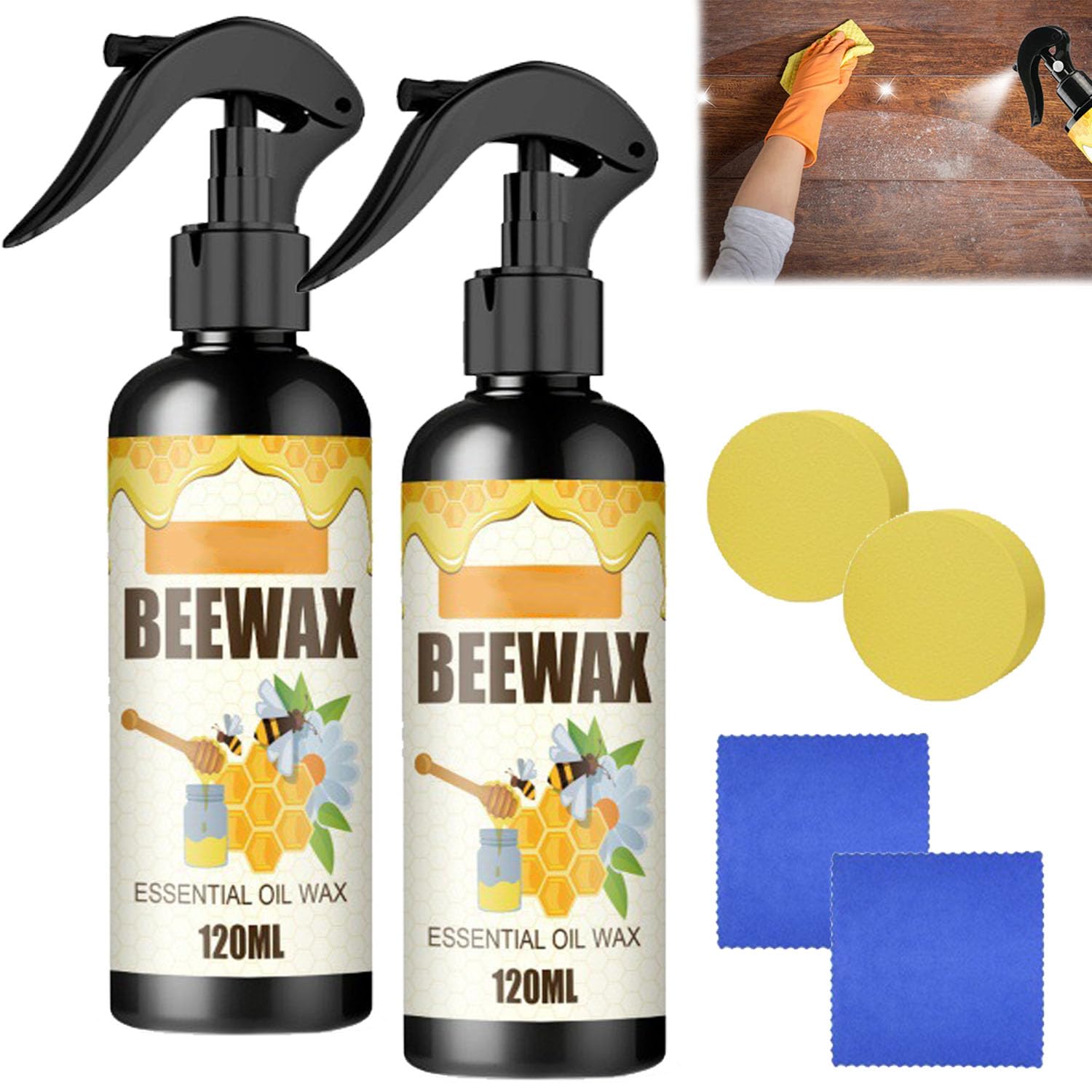 Beeswax Wood Polish Spray, 2026 Upgrade Beeswax Sprays For Wood, Natural Bees Wax Care Spray & Restorer, For Living Rooms,Kitchens,Wood Furniture Floors (1Pc) — view 8