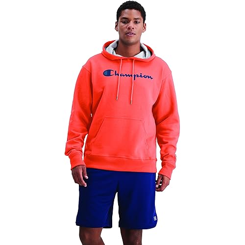 Champion Men's Powerblend Fleece Pullover Hoodie, Script