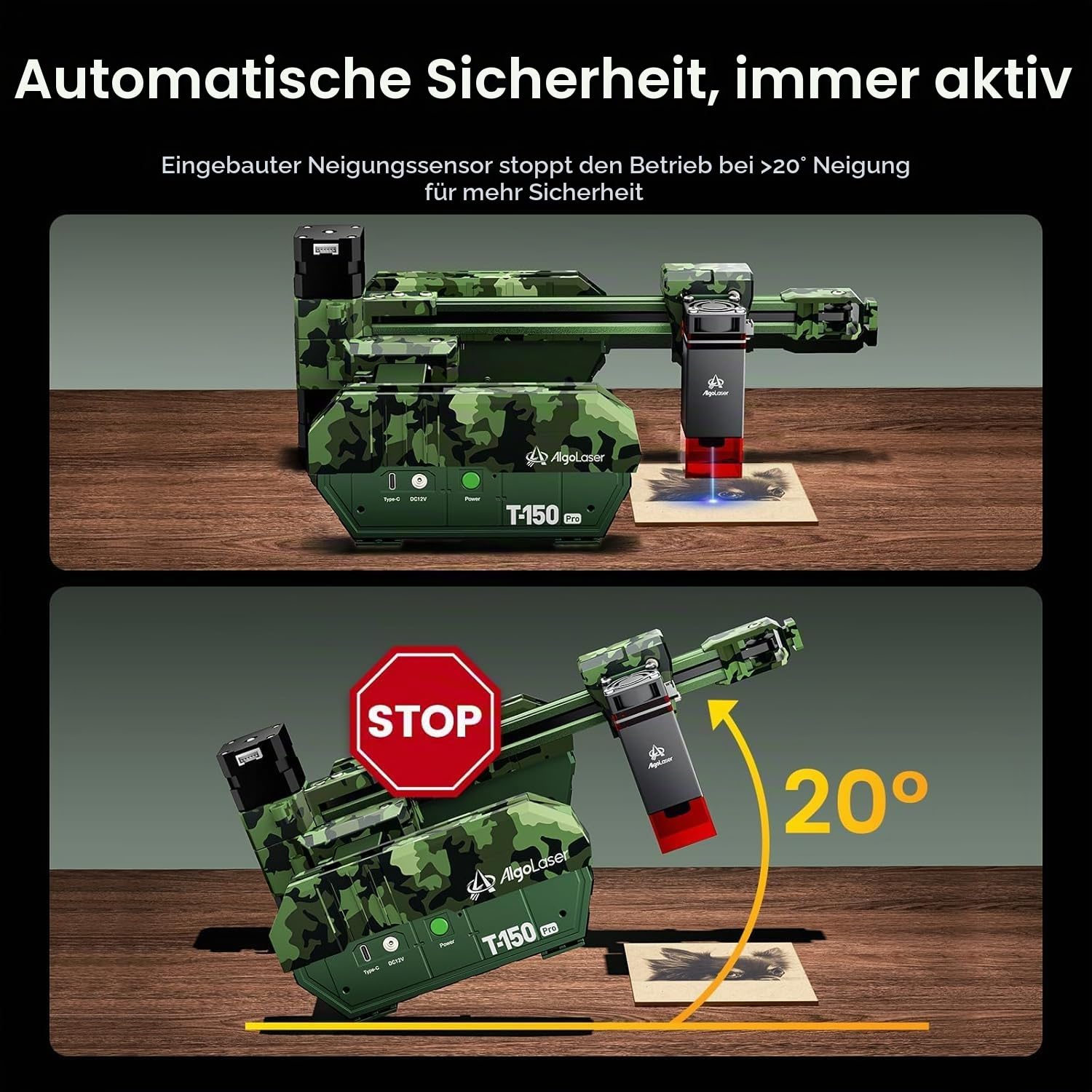 AlgoLaser 6W Lasergravurmaschine Mini Laser Engraver,0,02mm Präzision,8000mm/min Geschwindigkeit,15x15cm Arbeitsfläche,für Holz Leder Acryl Glas Metall Gravur,kompatibel mit LightBurn und LaserGRBL