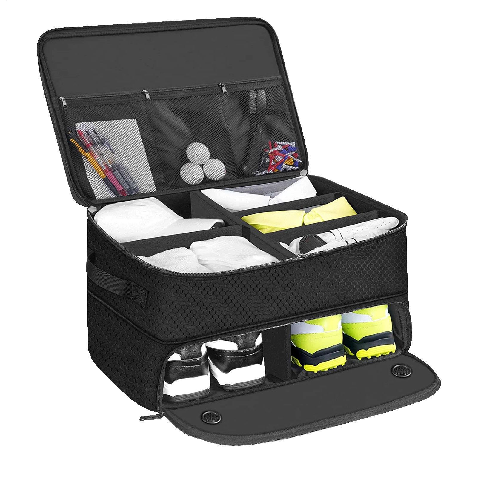 Golfspeicherbeutel - Compact Travel Shoe Organizer Box | Veränderliche Tops Flächen-Raumsparungskugelhalter für Kofferraum, Auto oder Zuhause, Mehrzweckbürsten- und Ausrüstungsbeutelgolfer unterwegs