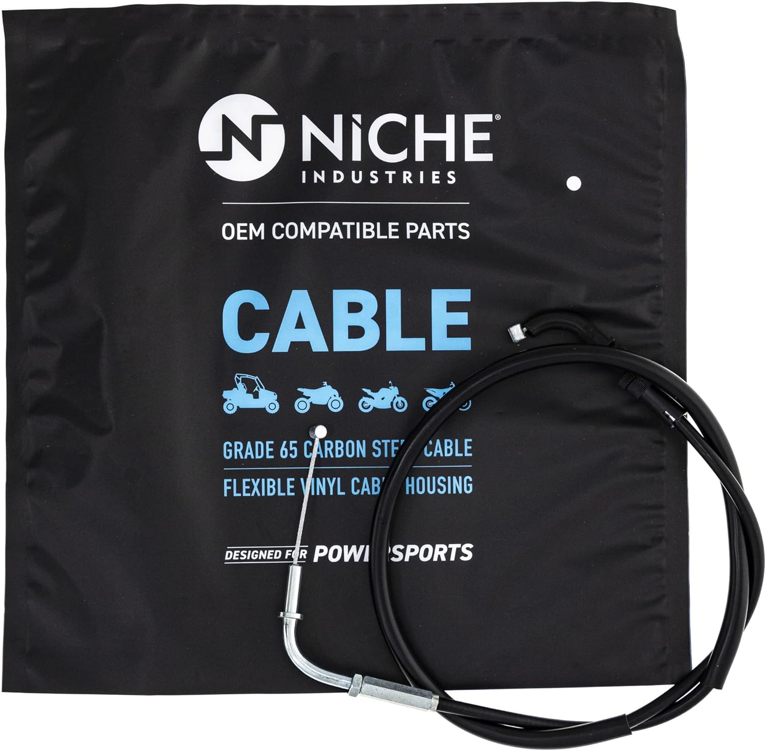 NICHE Push Pull Throttle Cable Set for Kawasaki Ninja ZX7 ZX750L 54012-0033 54012-0035