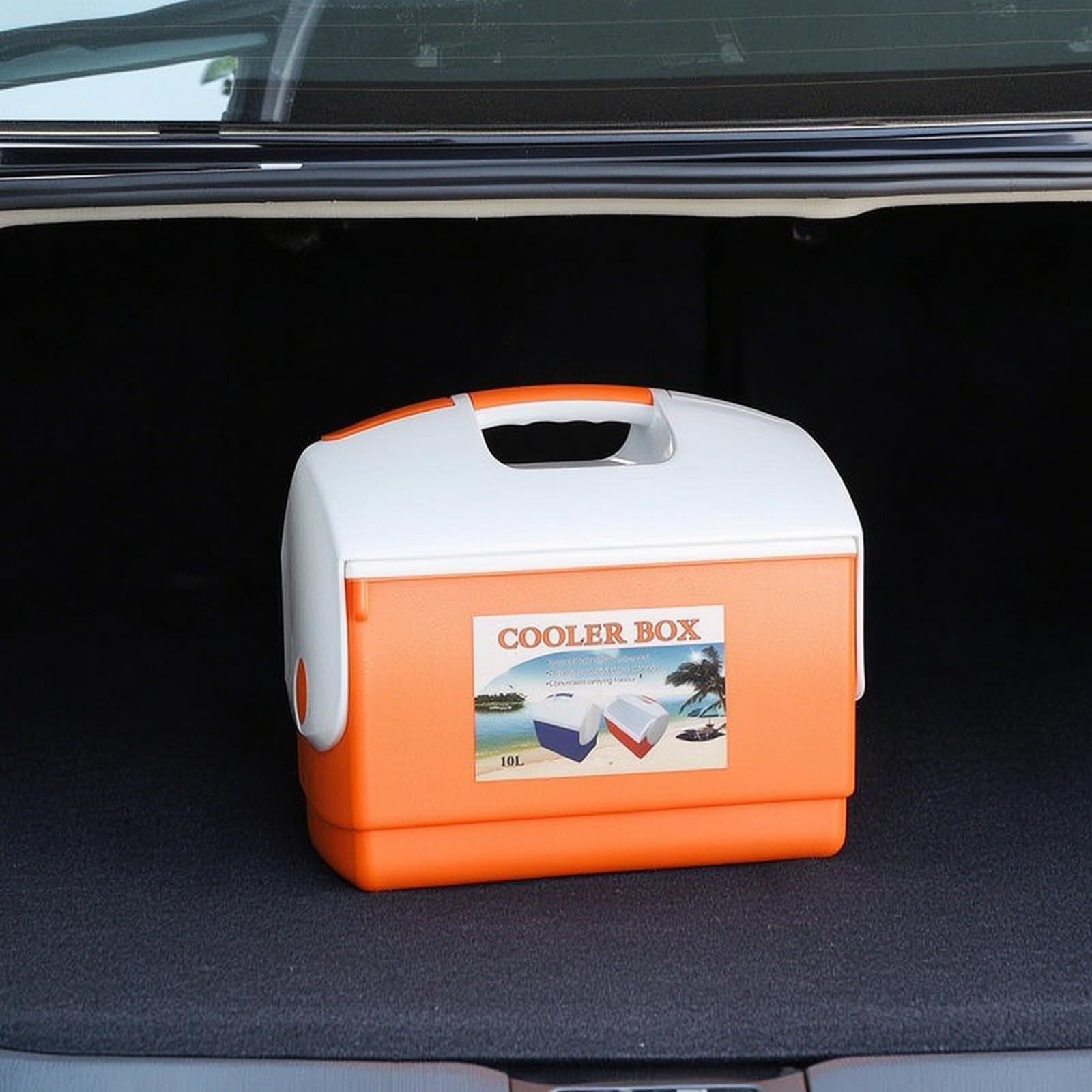 Nevera Portátil con Asa Uso Intenso Nevera Rígida Plástico Doble Tono Caja Aislada Rectangular para Camping, Pesca, Playa