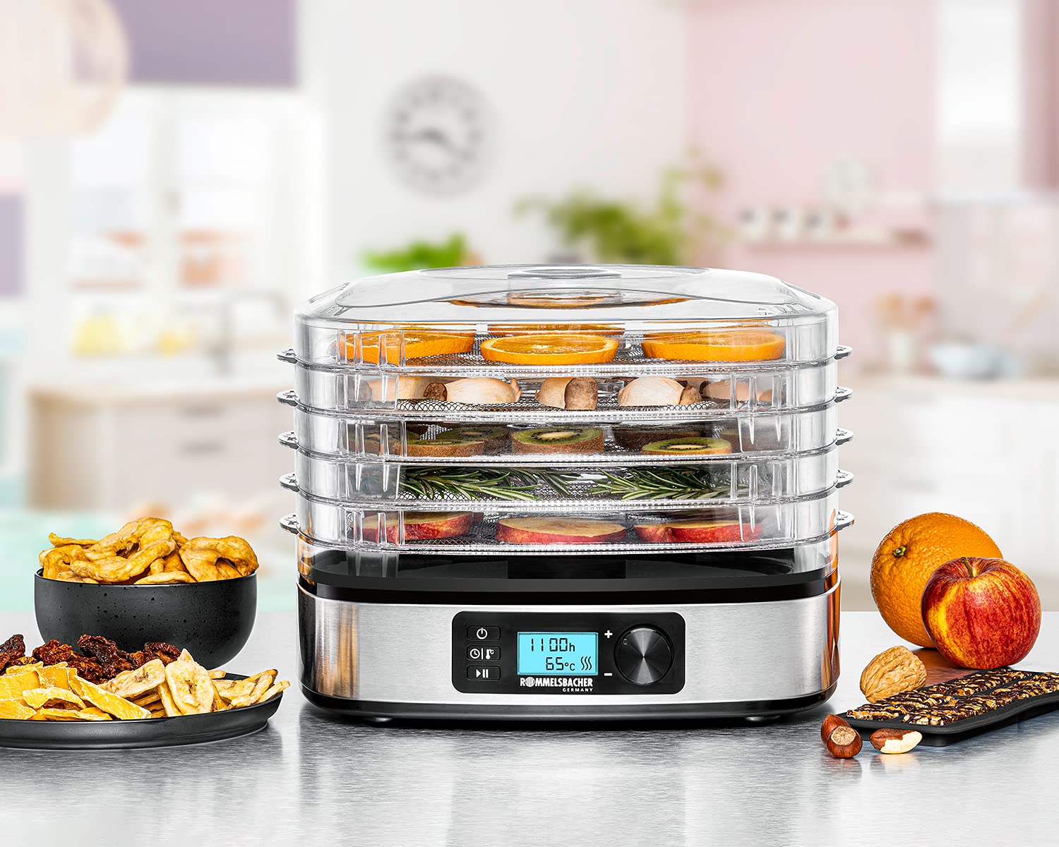 Essiccatore Alimentare 350W – Disidratatore Da 5 Piani, Temperatura 35-70°C, Per Frutta, Verdura, Carne, Con Manopola Regolabile