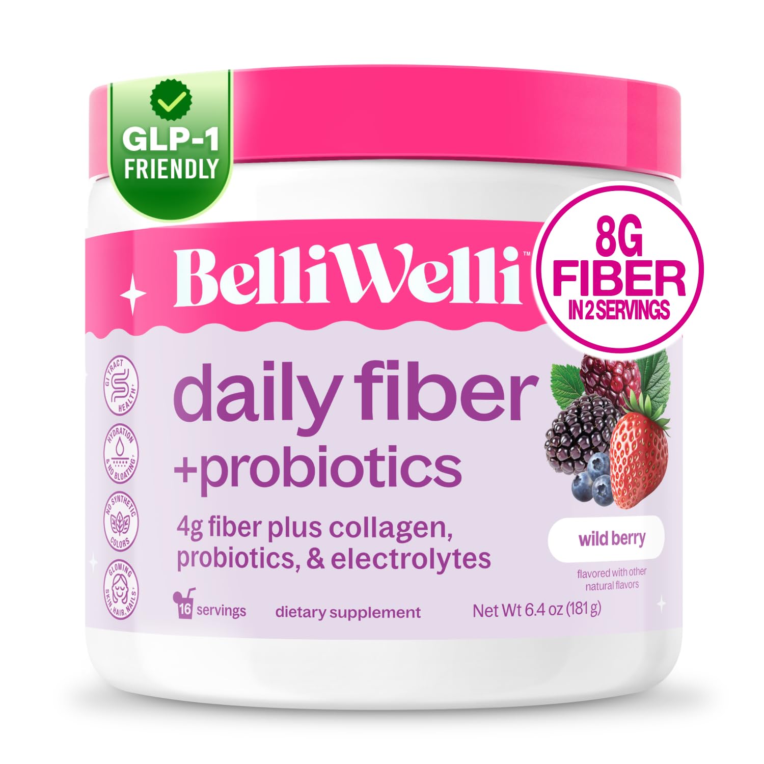 Belli Welli Fiber Supplement Powder with Prebiotics for Digestive Health and GLP-1 Support, Soluble Fiber for Gut Health & Debloat, Keto, Gluten Free, 45 Servings (1 Pack) Unflavored — Amazon image 18